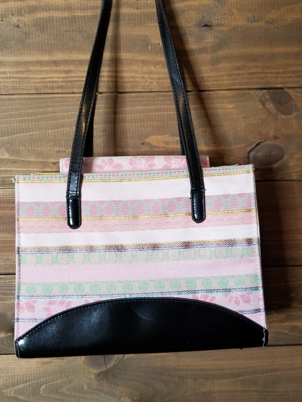 Kate Spade Vintage Y2K 90s Pink Pastel Colorful Striped Spring Summer handbag - Picture 2 of 16